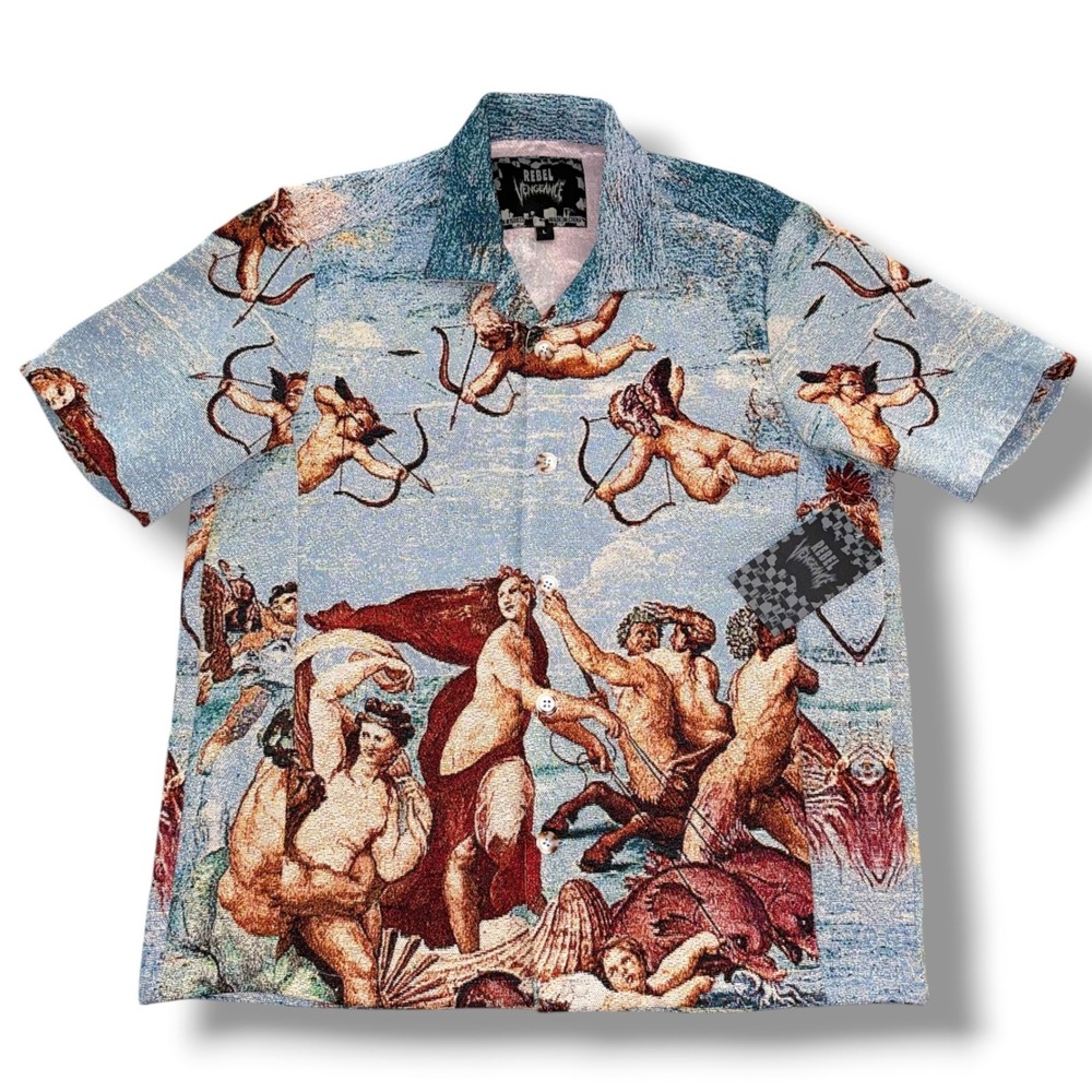 Rebel Vengeance Tapestry Mens Large AOP "The Triumph of Galatea" Jacket NWT